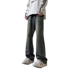 秋季美式ins高街hiphop重工艺水洗微喇复古蓝牛仔裤货号K2320P55，男装牛仔裤，电商A063