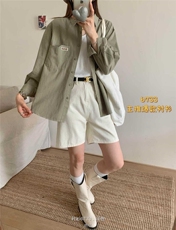 2025纯色衬衫百搭简约时尚日常女，女装衬衫，洛丽兰可