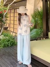 2026夏季新品新中式刺绣优雅时尚两件套，女装套装/套裙，珍莉伊缘