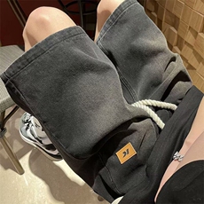夏季牛仔短裤男高级感潮牌五分中裤美式复古直筒休闲裤GD6054-P38，男装牛仔裤，星座1008