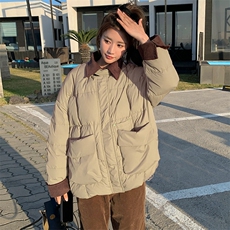 独特超好看树莓粉色短款羽绒服女冬2024年新款高级感美式夹克外套，女装羽绒服，浙宝305
