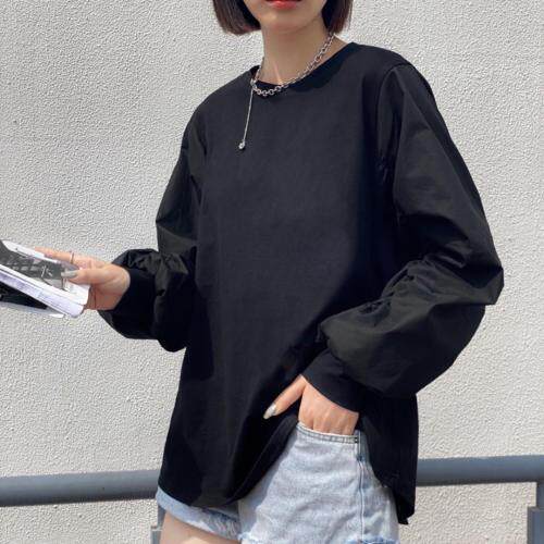 现货袖子特色宽松大版卫衣，女装卫衣/绒衫，日の谷