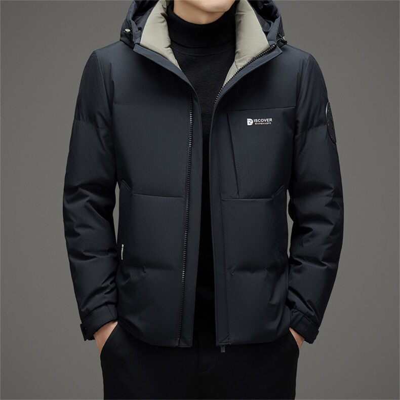 短款羽绒服男秋冬季2024新款连帽加厚品牌保暖白鸭绒工装外套潮流,男装羽绒服,电商B212（原钱塘6029）