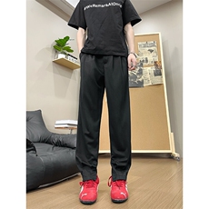 XK618-P40全橡筋腰前拉链小脚口西裤垂感免烫滑料宽松长裤，男装西裤，电商A178