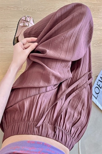 8XL-M 棉麻休闲裤男防蚊裤冰丝宽松阔腿裤肌理感拖地裤男K9133P58图片