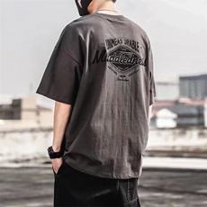短袖T恤男夏季纯棉圆领宽松大码五分半袖印花体恤衫上衣DT01，男装T恤，星座1703A
