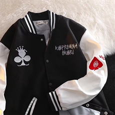 潮流夹克潮男春季棒球服毛呢拼皮外套C621P55，男装夹克，星座1116-2