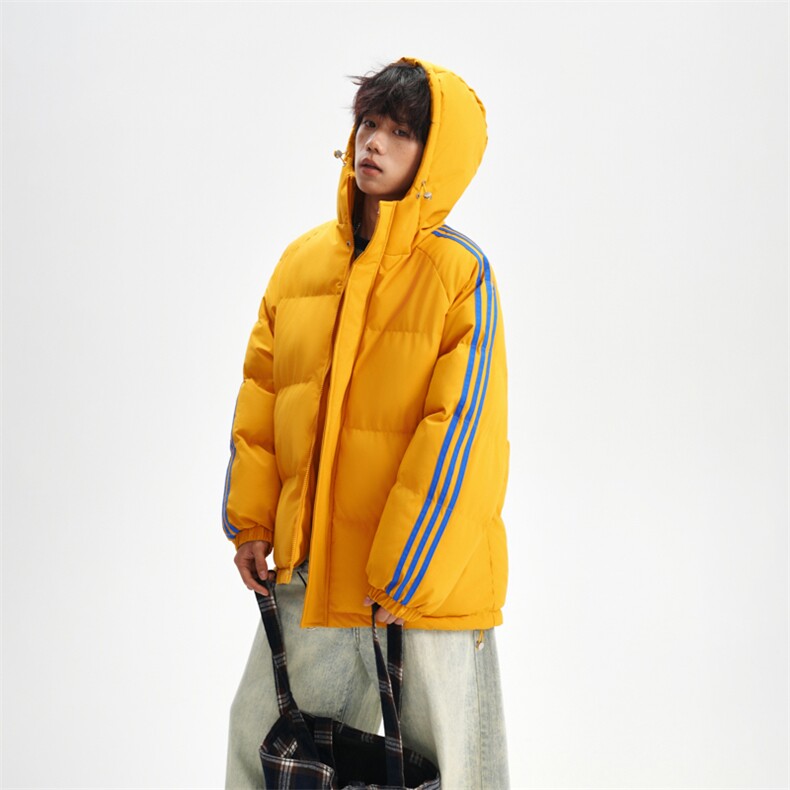 冬季潮流条纹五防立领加绒加厚棉衣情侣撞色棉服外套MY8899-p78,男装棉衣,星座610B-1
