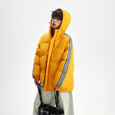 冬季潮流条纹五防立领加绒加厚棉衣情侣撞色棉服外套MY8899-p78，男装棉衣，星座610B-1