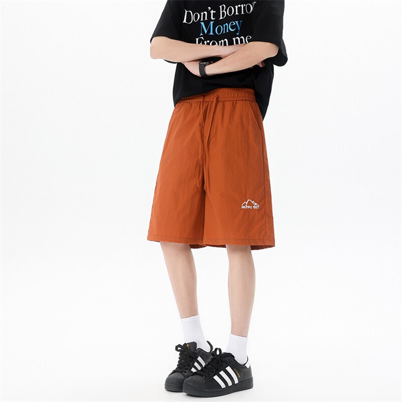 8XL-M夏季凉感冰丝速干短裤男透气五分休闲裤宽松刺绣DK1537P35，男装牛仔裤，电商D206-1