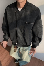 特批P80无差价秋季cleanfit机车pu皮美拉德宽松男夹克外套J5218，男装夹克，电商A001