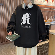 已注册港风直播抖音高品质重磅菠萝格圆领宽松男卫衣W2001P45，男装卫衣，电商C408(原B339-1)