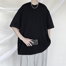 抖音供货200克现货纯色宽松版短袖T恤B343/T666/P10元，男装T恤，星座1905A（原电商B343）