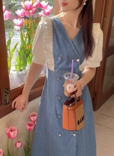 牛仔连衣裙系列，女装连衣裙，Ee·G