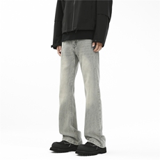 主推~秋季闪电纹水洗微喇牛仔裤男潮牌750-P60_控78，男装牛仔裤，星座1102-1