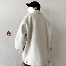 秋冬呢料港风ins纯色加厚羊羔毛短款男保暖棉衣A071-089-P125，男装棉衣，电商A071