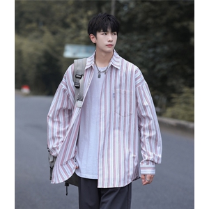 大货好品质 条纹衬衫男士潮流高级感港风长袖衬衣CS7226P45控68图片