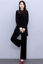 现货金丝绒时尚优雅潮流舒适套装2022年春季圆领个性气质款，女装套装/套裙，韩然一族