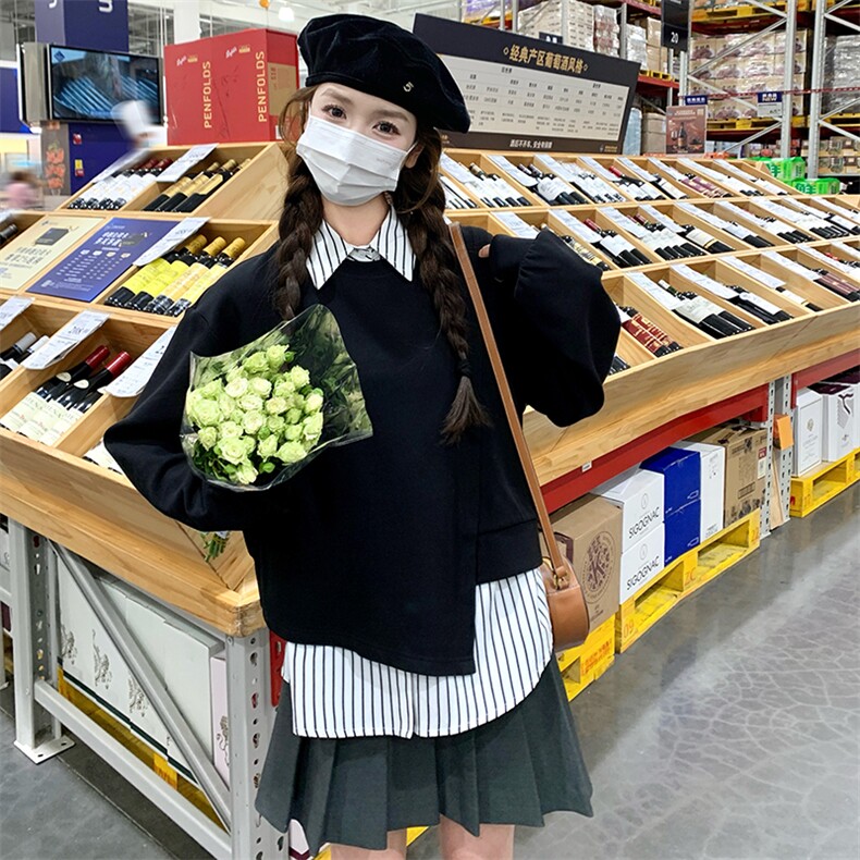 【已出货】2026春两件套可单穿套头卫衣2C372-9022-P100控178,女装短外套,2C372