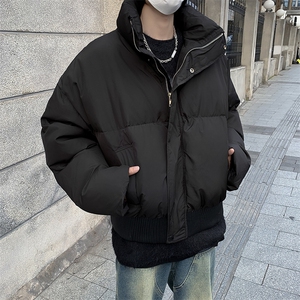 F13-P80 美式复古保暖短款面包服男2024冬季潮牌加厚立领棉衣外套图片