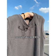 XZ809A/SSS01/特P24/控48美式圆领坎肩万针绣花背心T恤，男装背心/马甲，星座809A(原222-1)