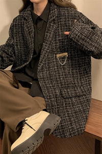 小香风中性风黄底西装女西服男大码西服女外套女XF8746P95控128图片