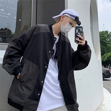 春装棒球服呢子外套男休闲拼色夹克上衣JK83P95，男装夹克，电商C323