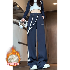薄款改加绒特批P35无差价冬加厚保暖时尚阔腿卫裤男女K1694J加绒，男装休闲裤，电商A001-1