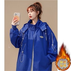 1加绒加厚中性风冲锋衣男宽松工装夹克外套男JK7569加厚P90控128，女装棉衣/棉服，星座226-2