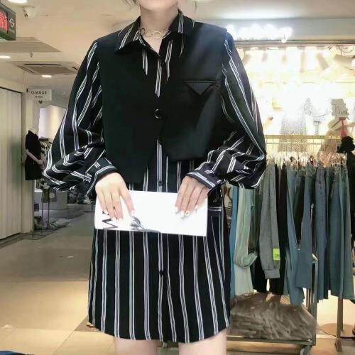 秋季条纹套装，女装职业装，欧佩琳