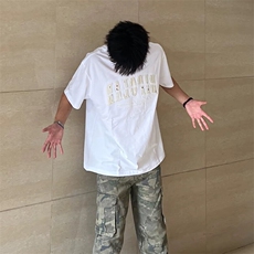 万针全刺绣工艺抖音得物高品质260克重磅纯棉双纱美式高街短袖T恤，男装T恤，电商A486