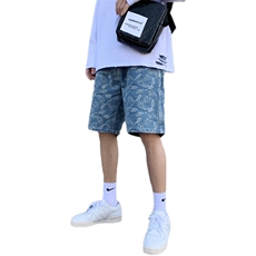 腰果花夏季简约百搭直筒中裤ins港风潮流复古五分裤K255-P40，男装牛仔裤，星座512-3