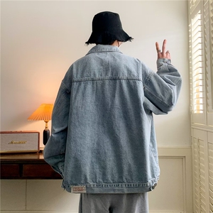 美式复古牛仔外套男水洗牛仔夹克宽松休闲男女情侣外套JH332-P65图片