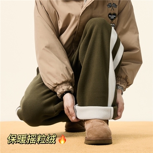 加绒加厚摇粒绒裤子男冬季卫裤宽松ins休闲裤B315-K5445-P65控78图片