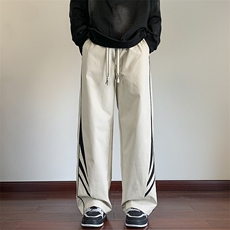特批P32无差价秋新款撞色拼接冲锋裤男防泼水设计感拖地长裤K1600，男装休闲裤，电商A001-1