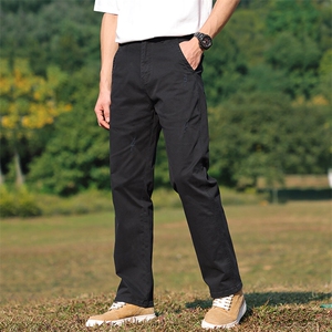 2026春夏新款男士纯棉高端休闲裤宽松直筒商务中青年爸爸装长裤子图片