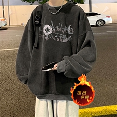 直播品质500克重磅美式做旧水洗卫衣SY1501-常规特P45加绒特P55，男装卫衣，电商A486