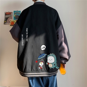 电商DSA028-JKC21L97 100聚酯 P50 2023新款印花棒球服外套控69图片