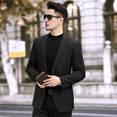 新款春季新款便西男士格子西装休闲西服外套7817P145225，男装西服套装，电商D225-1