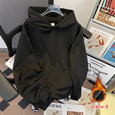 加绒加厚冬款男连帽卫衣拼接宽松休闲夹克外套WY06P50加绒P55，男装夹克，星座1013-1