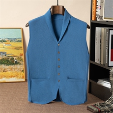 2025年秋季新款百搭V领无袖背心开衫，男装羊绒背心，星纬羊绒