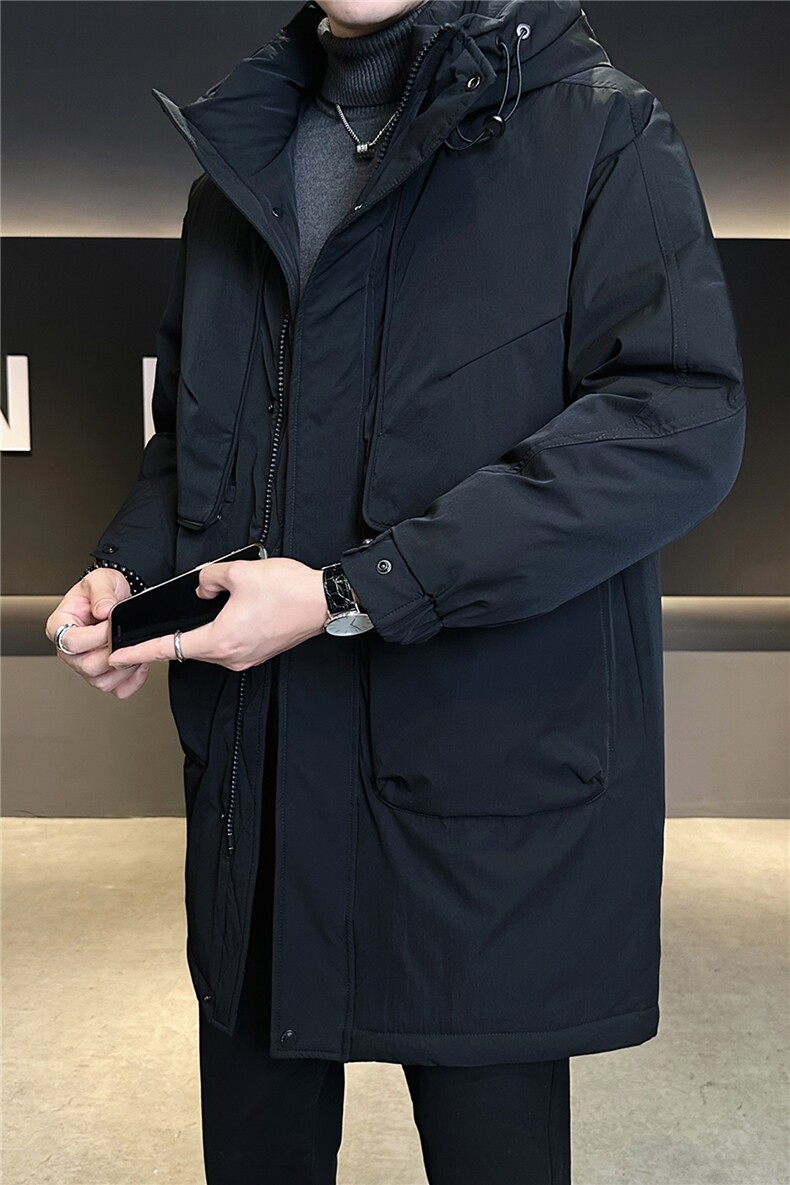 标50绒中长款男士羽绒服冬季2025新款连帽外套A313-9999-P275,男装羽绒服,电商A313