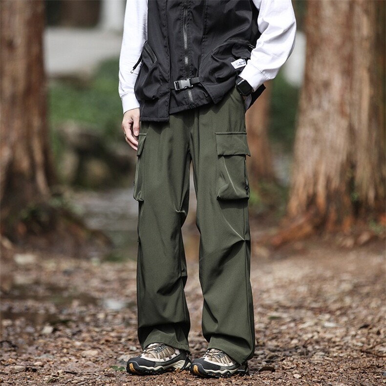 2025秋冬新款潮流设计多口袋山地外景大码阔腿休闲裤P45大货足，男装休闲裤，电商B388