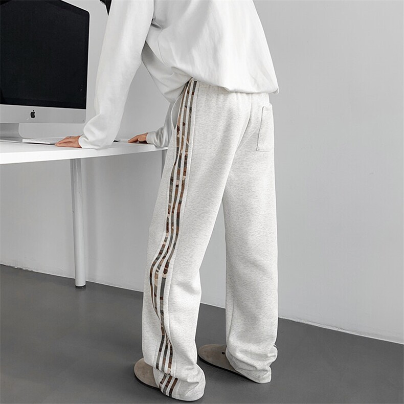 迷彩条纹裤子男春秋美式百搭卫裤直筒休闲运动长裤A210A-WK16-P40，男装休闲裤，电商A210A