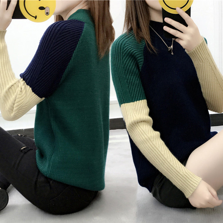 2020年冬季针织衫/毛衣半高圆领套头长袖宽松舒适百搭韩版显瘦，女装针织衫/毛衣，奕阳依阁