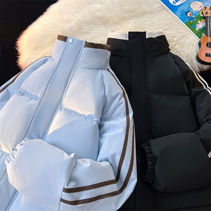 数据款！短款加厚棉服冬季拼色条纹情侣立领棉衣 CM98912-P85特图片