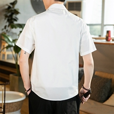 2021春季新风日系大码男卡通小猫印花宽松短袖衬衫C3003-P35，男装衬衫，电商A001