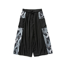 夏季大码风棉麻宽松休闲盘扣汉服直筒阔腿裤潮情侣K111/P70，男装民族服装，电商A221A