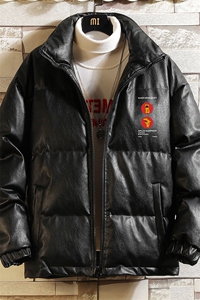 PM51093-P120 立领pu皮棉衣男大码面包服男棉服男棉袄男图片