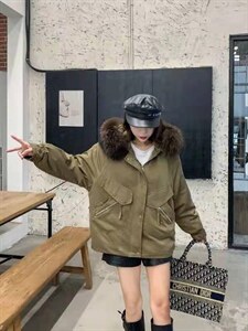 冬装真毛派克图片